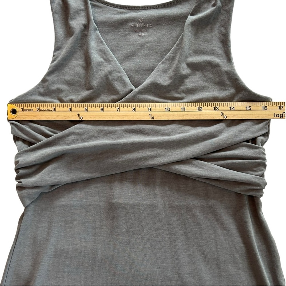 Athleta Women’s‎ Gray Adriana Wrap Front Sleeveless Dress  Sz M - Picture 4 of 8
